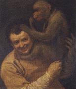 Annibale Carracci With portrait of young monkeys oil on canvas